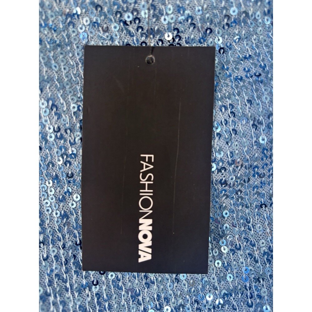 Fashion Nova Club Guestlist Sequin Mini Dress Blue M NWT Winter Formal Cocktail - Picture 6 of 12